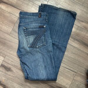 7 For All Mankind Dark Blue Boot Cut Jeans